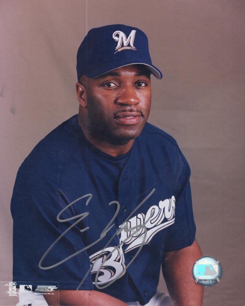 ERIC YOUNG BREWERS SIGNED AUTOGRAPHED 8X10 PHOTO W/ COA
