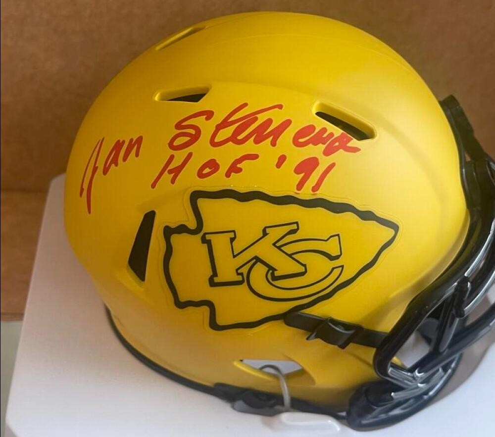 JAN STENERUD HOF 91 SIGNED AUTOGRAPHED RAVE MINI HELMET BECKETT AUTH
