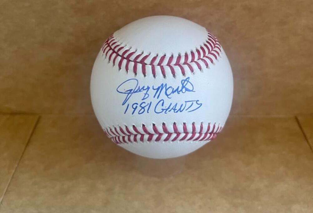 JERRY MARTIN 1981 GIANTS SIGNED AUTO M.L. BASEBALL BECKETT AUTHENTICATED