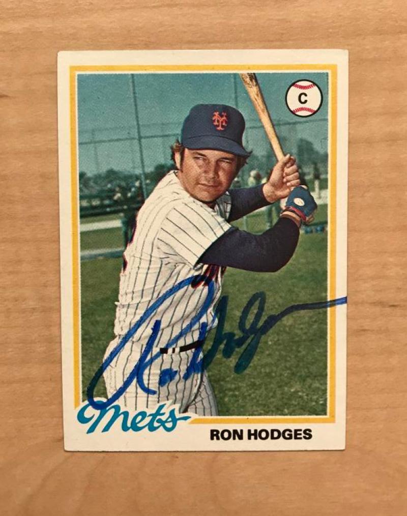RON HODGES NEW YORK METS SIGNED AUTOGRAPHED 1978 TOPPS CARD #653 W/COA