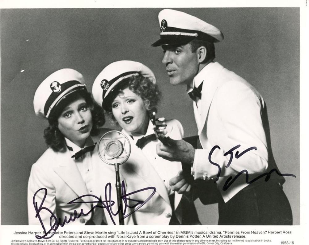 BERNADETTE PETERS STEVE MARTIN LIFE IS JUST A BOWL OF CHERRIES SIGNED 8X10 PHOTO