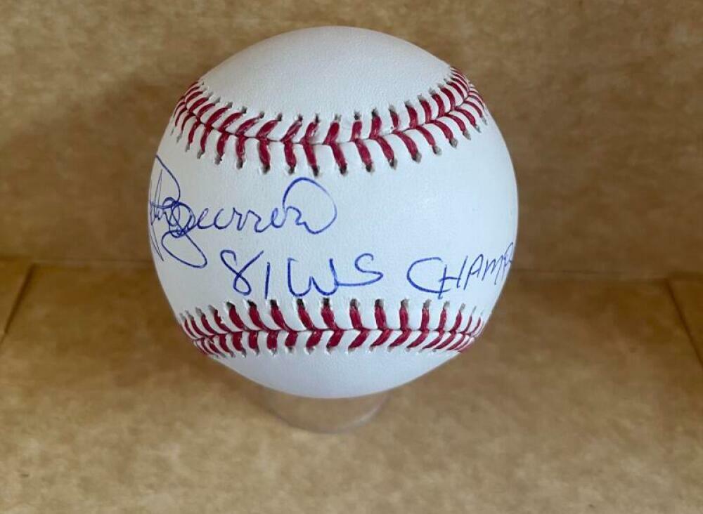 PEDRO GUERRERO 81 WS CHAMPS DODGERS SIGNED AUTO M.L. BASEBALL BAS BC94471