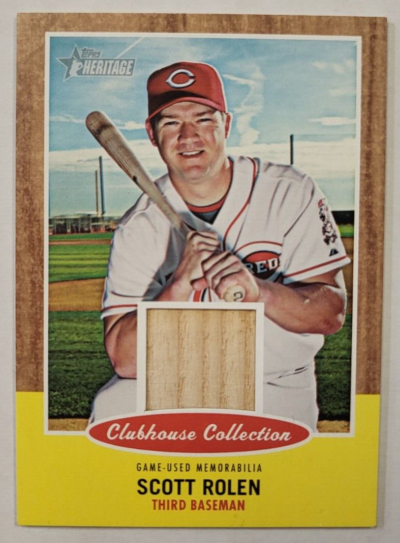 2011 TOPPS HERITAGE SCOTT ROLEN CLUBHOUSE COLLECTION BAT  CARD
