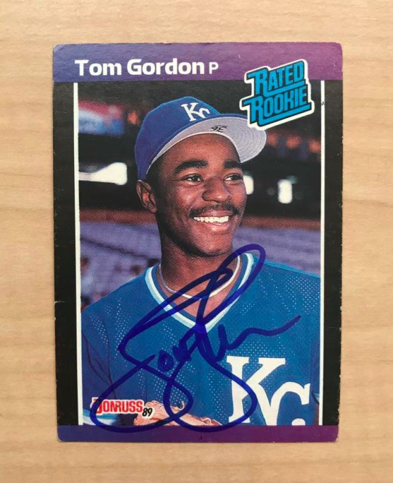 TOM GORDON KANSAS CITY ROYALS SIGNED AUTOGRAPHED 1989 DONRUSS CARD #45 W/COA 