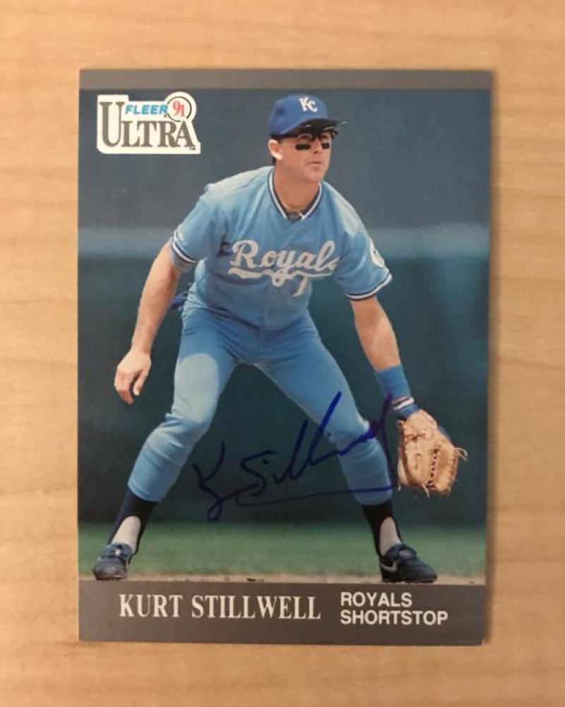 KURT STILLWELL KANSAS CITY ROYALS SIGNED AUTOGRAPHED 1991 FLEER CARD #157 W/COA