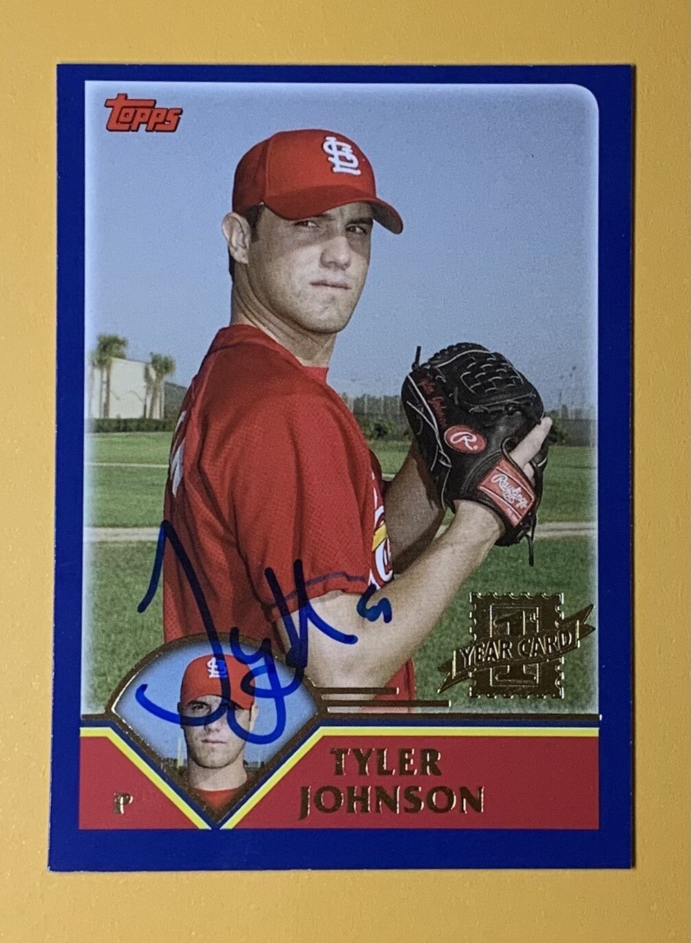 2003 TOPPS TYLER JOHNSON ST. LOUIS CARDINAL #T238 SIGNED AUTOGRAPHED CARD W/ COA