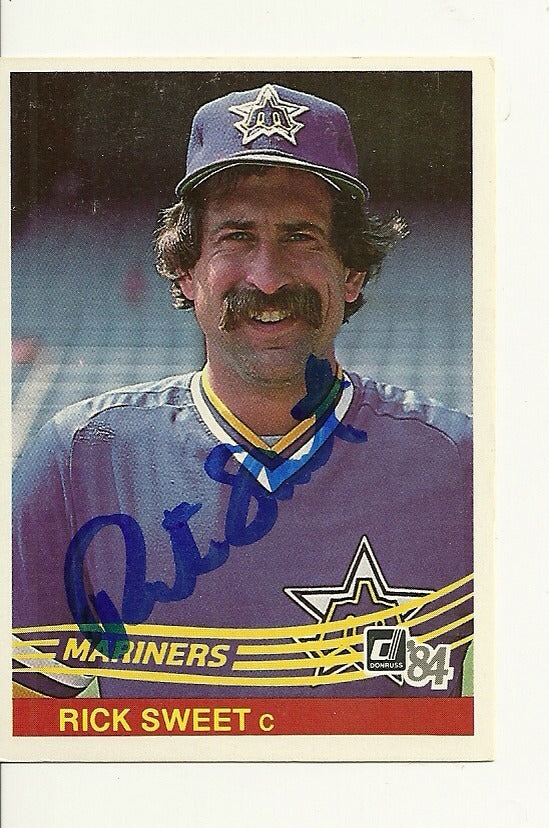 RICK SWEET SEATTLE MARINERS SIGNED AUTO 1984 DONRUSS CARD #196 W/COA
