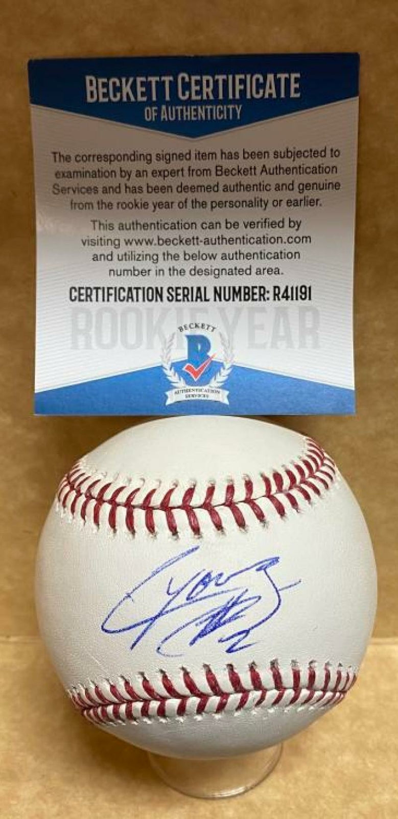 CHAVEZ YOUNG TORONTO BLUE JAYS ROOKIE YEAR SIGNED AUTO BASEBALL BECKETT R41191