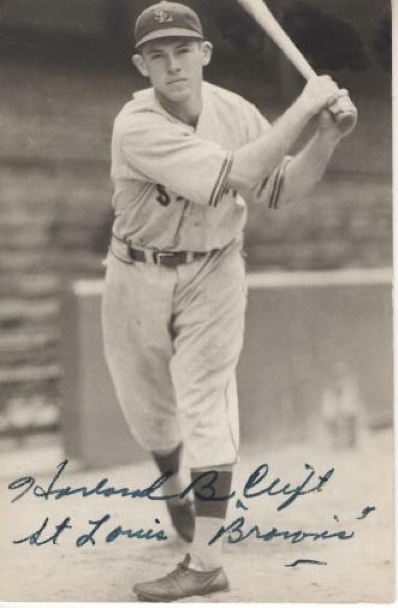 HARLOND CLIFT ST. LOUIS BROWNS SIGNED AUTOGRAPHED 3X5 POSTCARD W/ COA