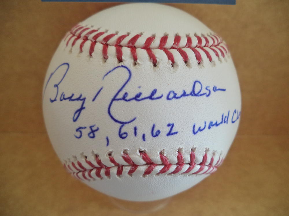 BOBBY RICHARDSON 58,61,62 WORLD CHAMPS YANKEES SIGNED BASEBALL BECKETT E33171