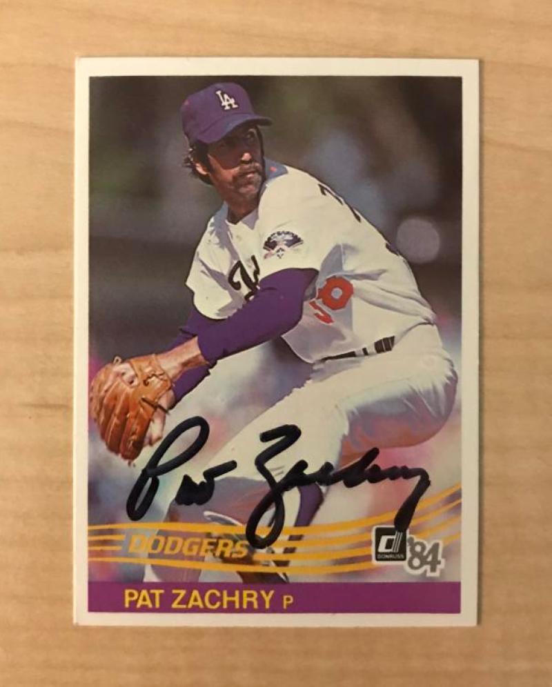 PAT ZACHRY LOS ANGELES DODGERS SIGNED AUTOGRAPHED 1984 DONRUSS CARD #215 W/COA