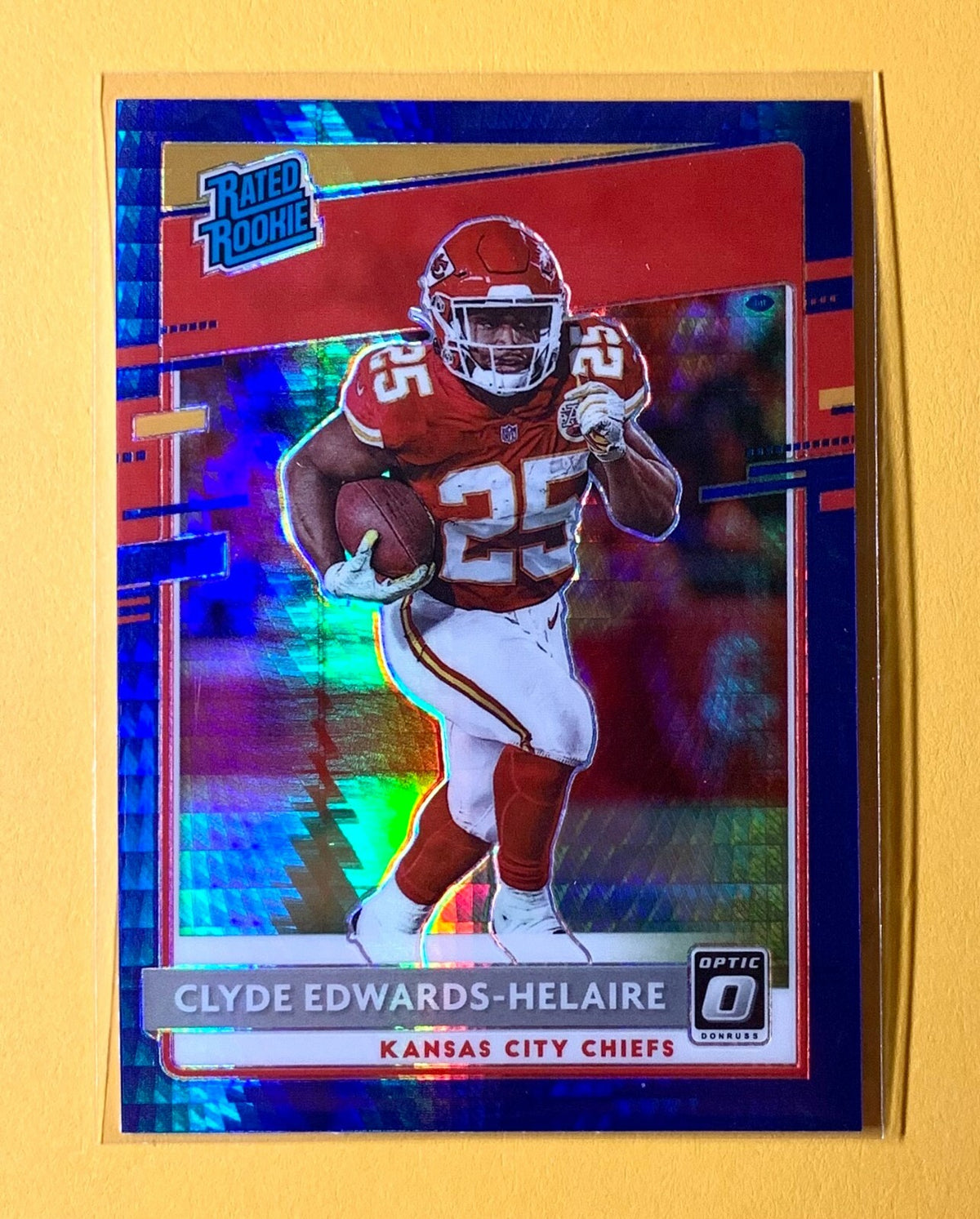 2020 PANINI DONRUSS OPTIC BLUE HYPER HOLO CLYDE EDWARDS HELAIRE #171 CHIEFS