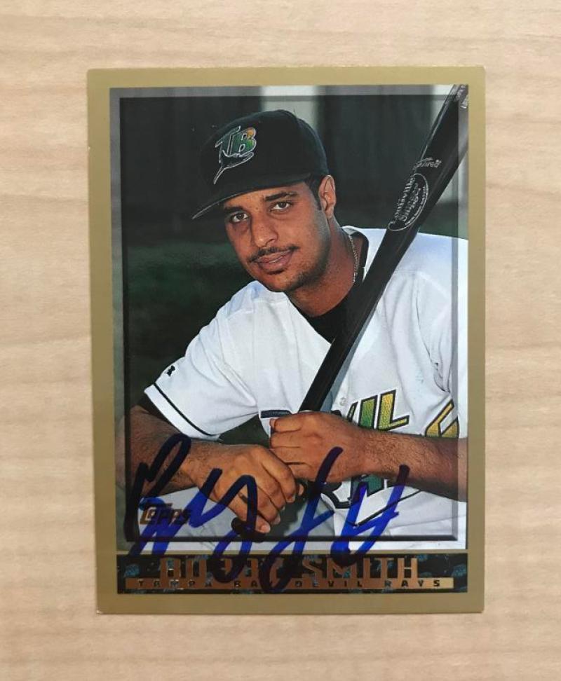 BOBBY SMITH TAMPA BAY DEVIL RAYS SIGNED AUTOGRAPHED 1998 TOPPS CARD #466 W/COA 