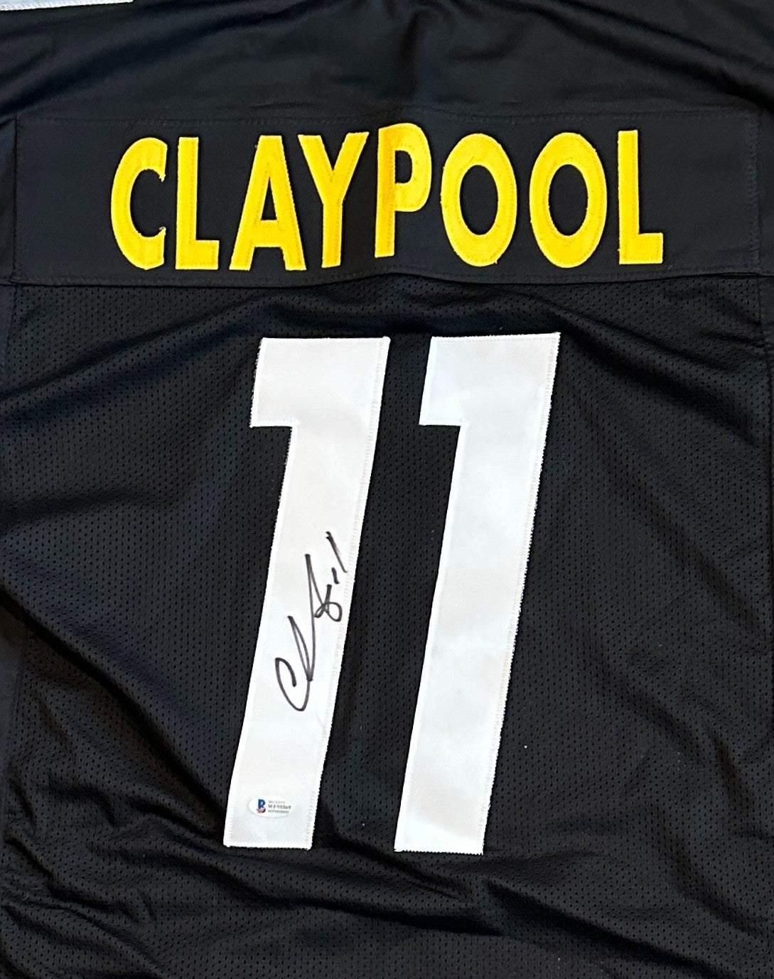CHASE CLAYPOOL STEELERS SIGNED AUTOGRAPHED BLACK JERSEY SZ XL BECKETT