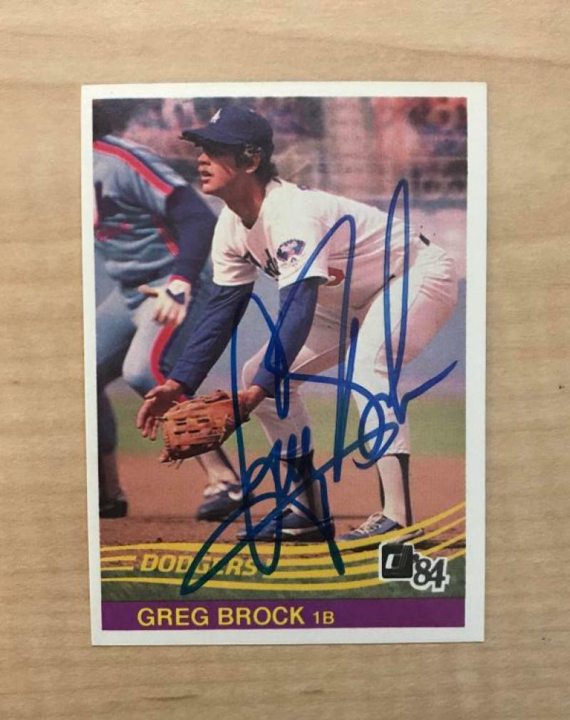 GREG BROCK LOS ANGELES DODGERS SIGNED AUTOGRAPHED 1984 DONRUSS CARD #296 W/COA 