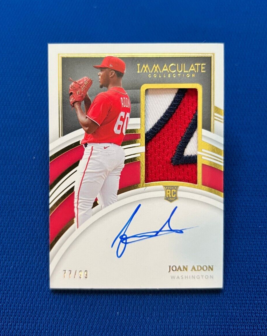 2022 PANINI IMMACULATE COLLECTION JOAN ADON RC WASHINGTON NATIONALS RPA AUTO /99