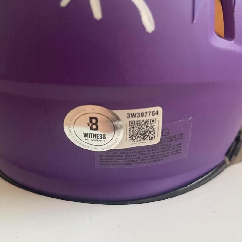 RICKY WILLIAMS BALTIMORE RAVENS SIGNED RAVE MINI HELMET BECKETT 