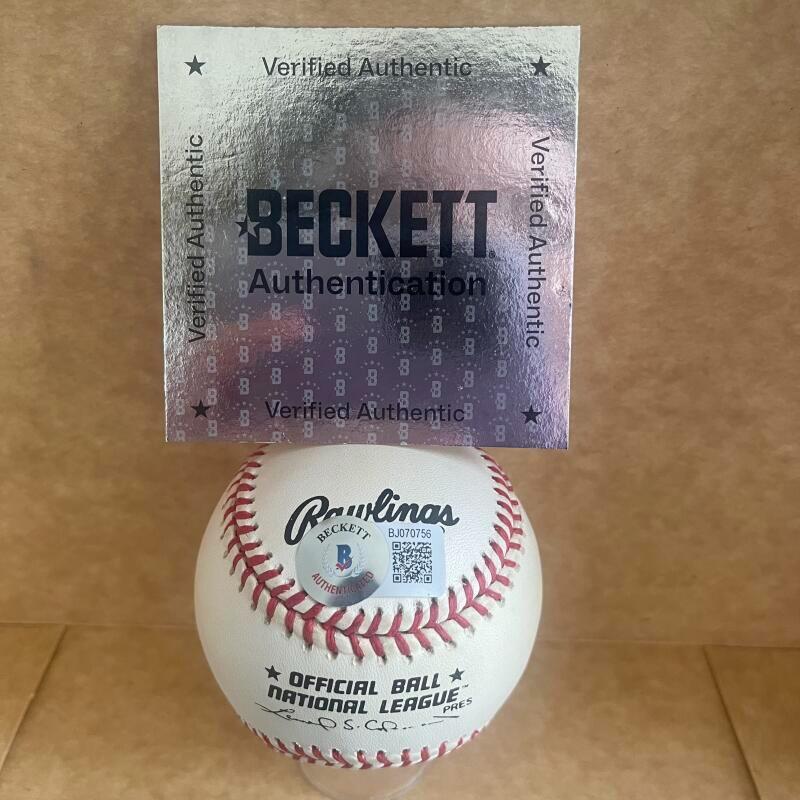 DON NEWCOMBE 49 ROY-56 MVP CY SIGNED AUTO N.L. BASEBALL BECKETT AUTH
