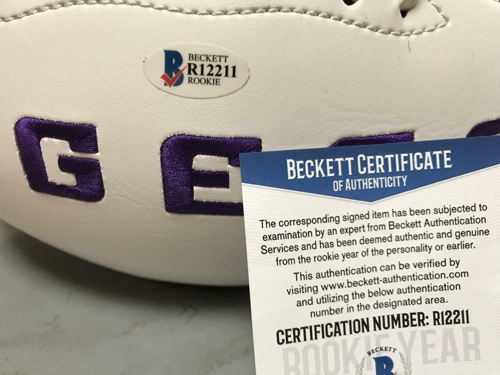 DERRIUS GUISE LSU GEAUX TIGERS SIGNED LOGO FOOTBALLL BECKETT R12211