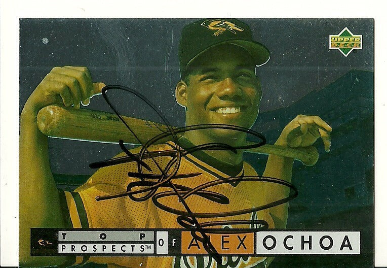 ALEX OCHOA BALTIMORE ORIOLES SIGNED AUTO 1994 UPPER DECK CARD #538 W/COA