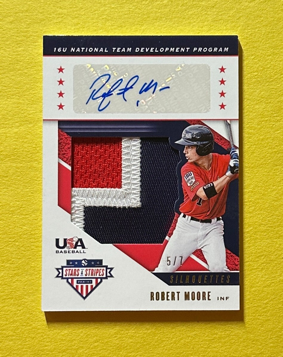 2019 PANINI STARS AND STRIPES ROBERT MOORE PATCH AUTO /7 #USA-FH