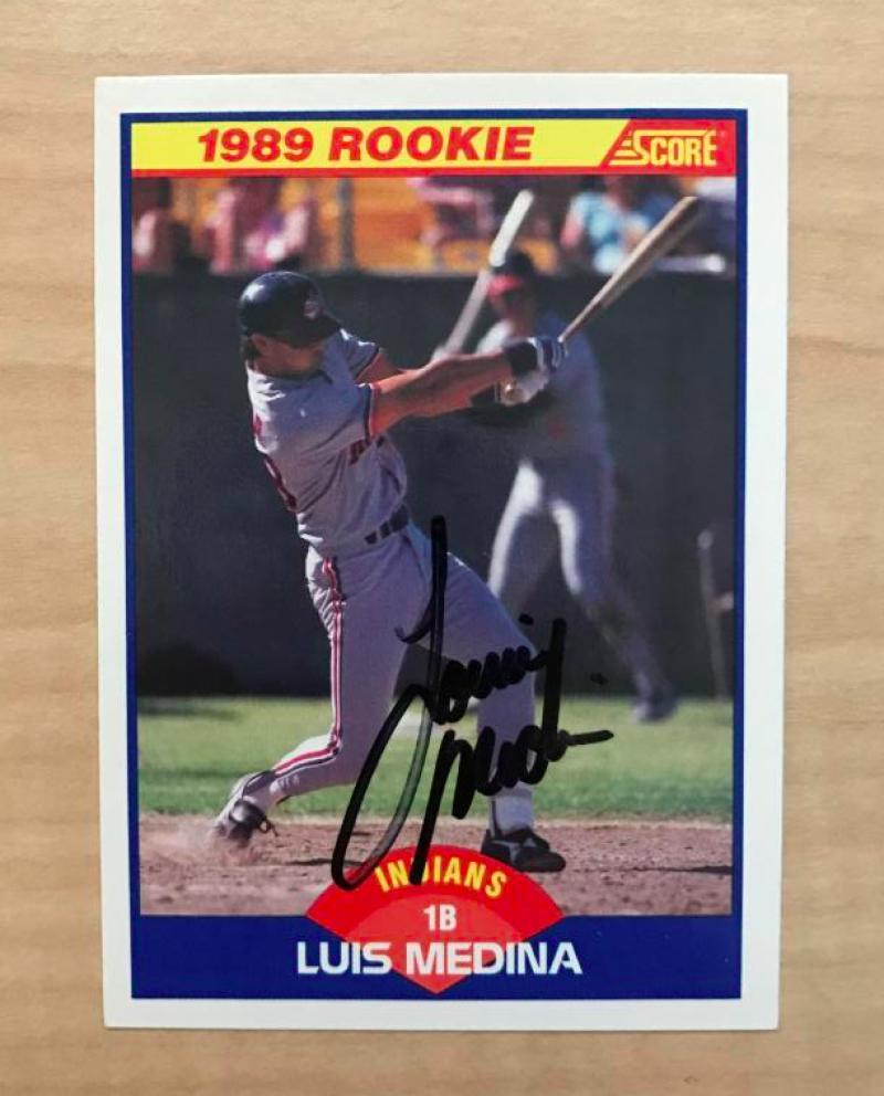 LUIS MEDINA CLEVELAND INDIANS SIGNED AUTOGRAPHED 1989 SCORE CARD #633 W/COA 