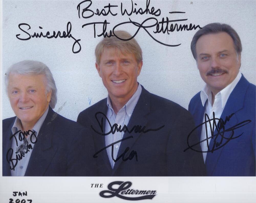 THE LETTERMEN SIGNED BY EACH SIGNED AUTOGRAPHED 8X10 PHOTO W/ COA