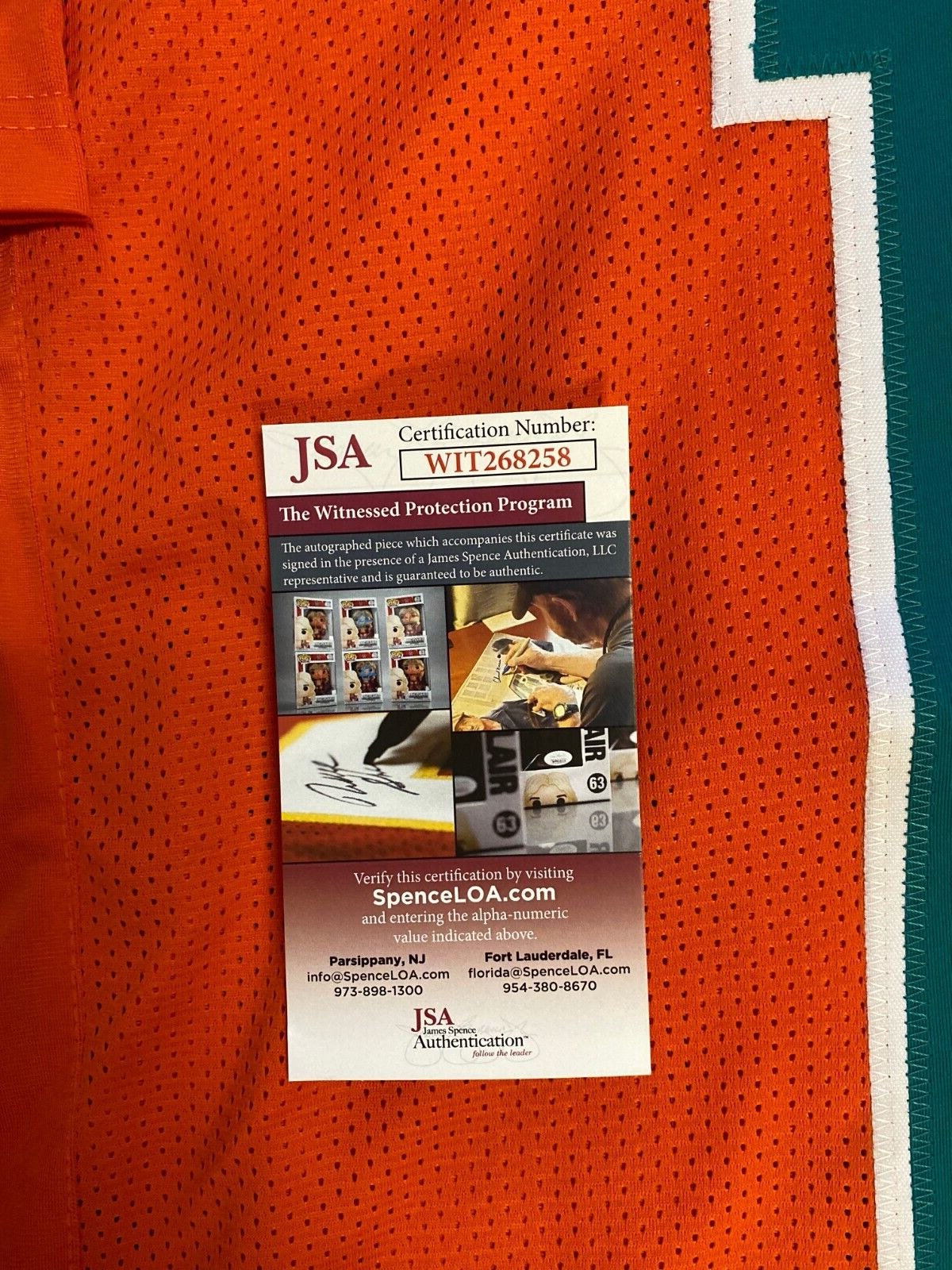 DEVANTE PARKER MIAMI DOLPHINS SIGNED AUTOGRAPH CUSTOM ORANGE JERSEY SZ XL JSA !!