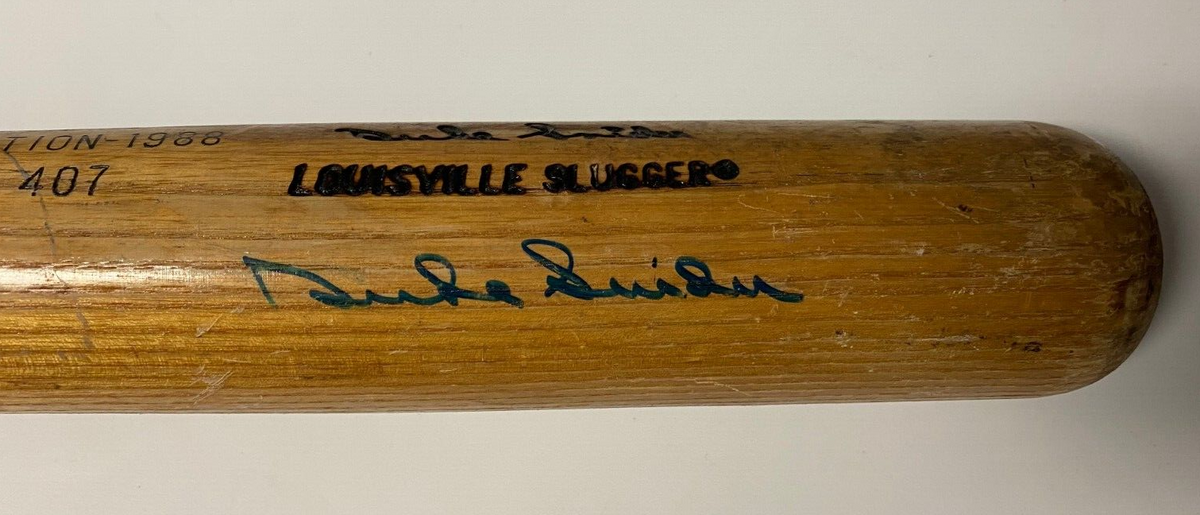 DUKE SNIDER DODGERS SIGNED AUTOGRAPHED VINTAGE LV SLUGGER 407 HOME RUN BAT W/COA