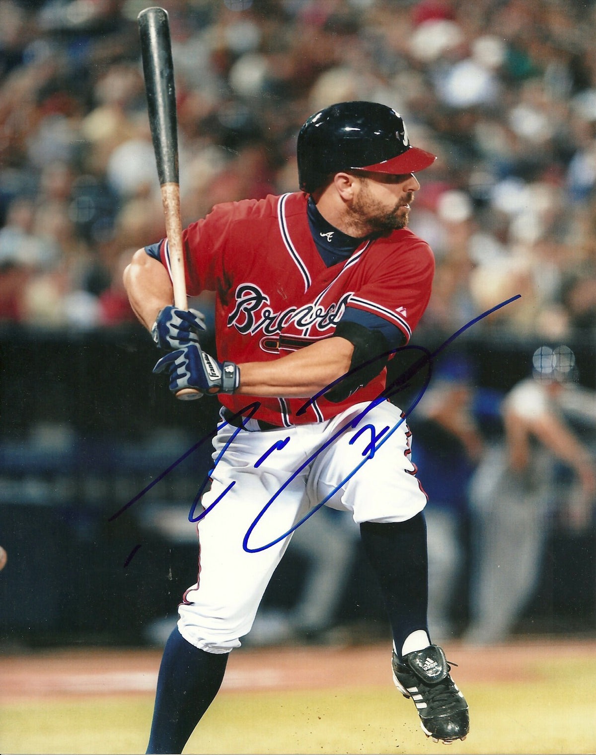 REED JOHNSON ATLANTA BRAVES SIGNED AUTOGRAPHED 8x10 PHOTO W/COA ACTION
