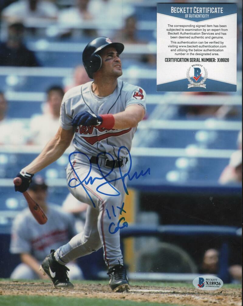 OMAR VIZQUEL CLEVELAND INDIANS 11GG SIGNED  8X10 PHOTO BECKETT X18926