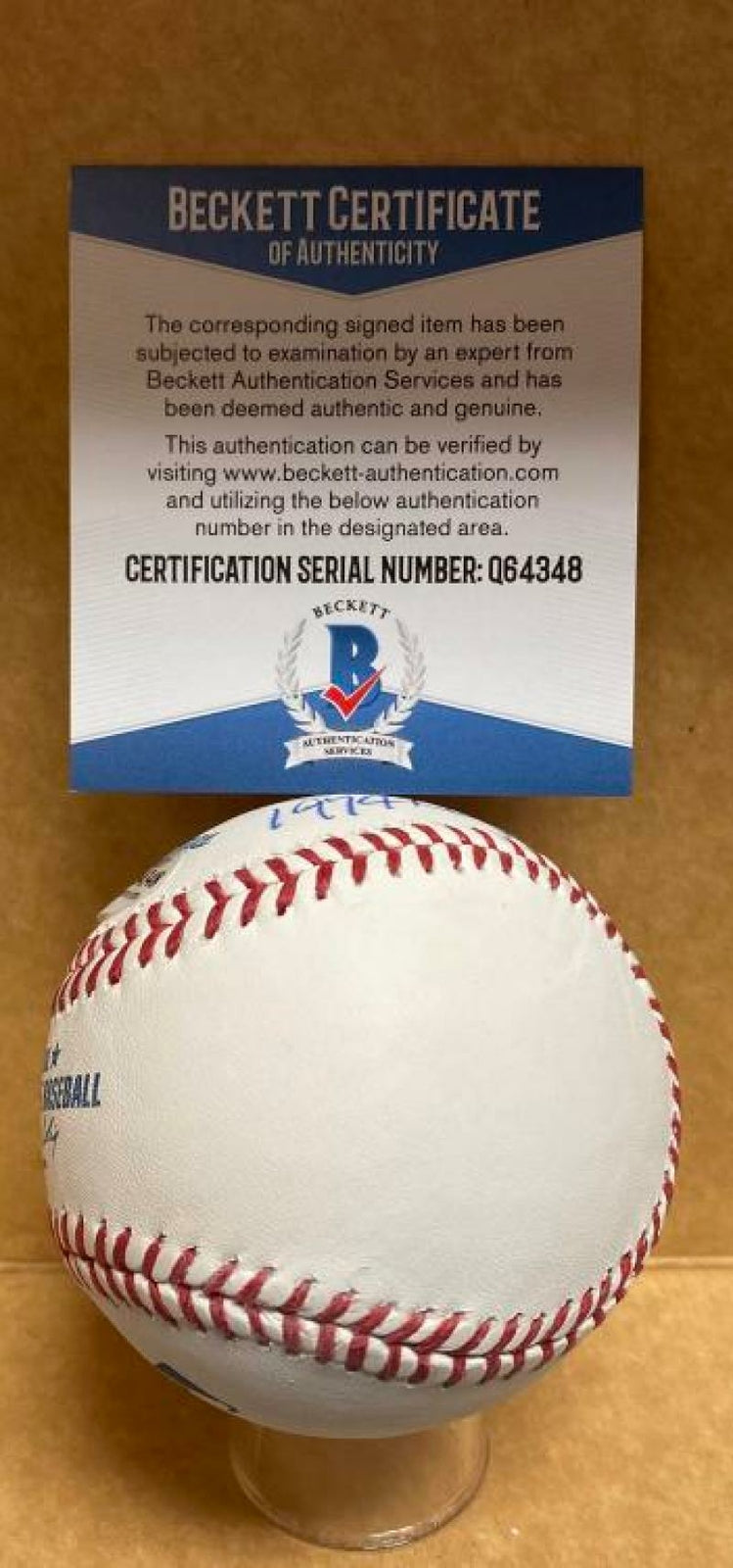 BAKE MCBRIDE 1974 ROY CARDINALS SIGNED AUTOGRAPHED M.L. BASEBALL BECKETT Q64348
