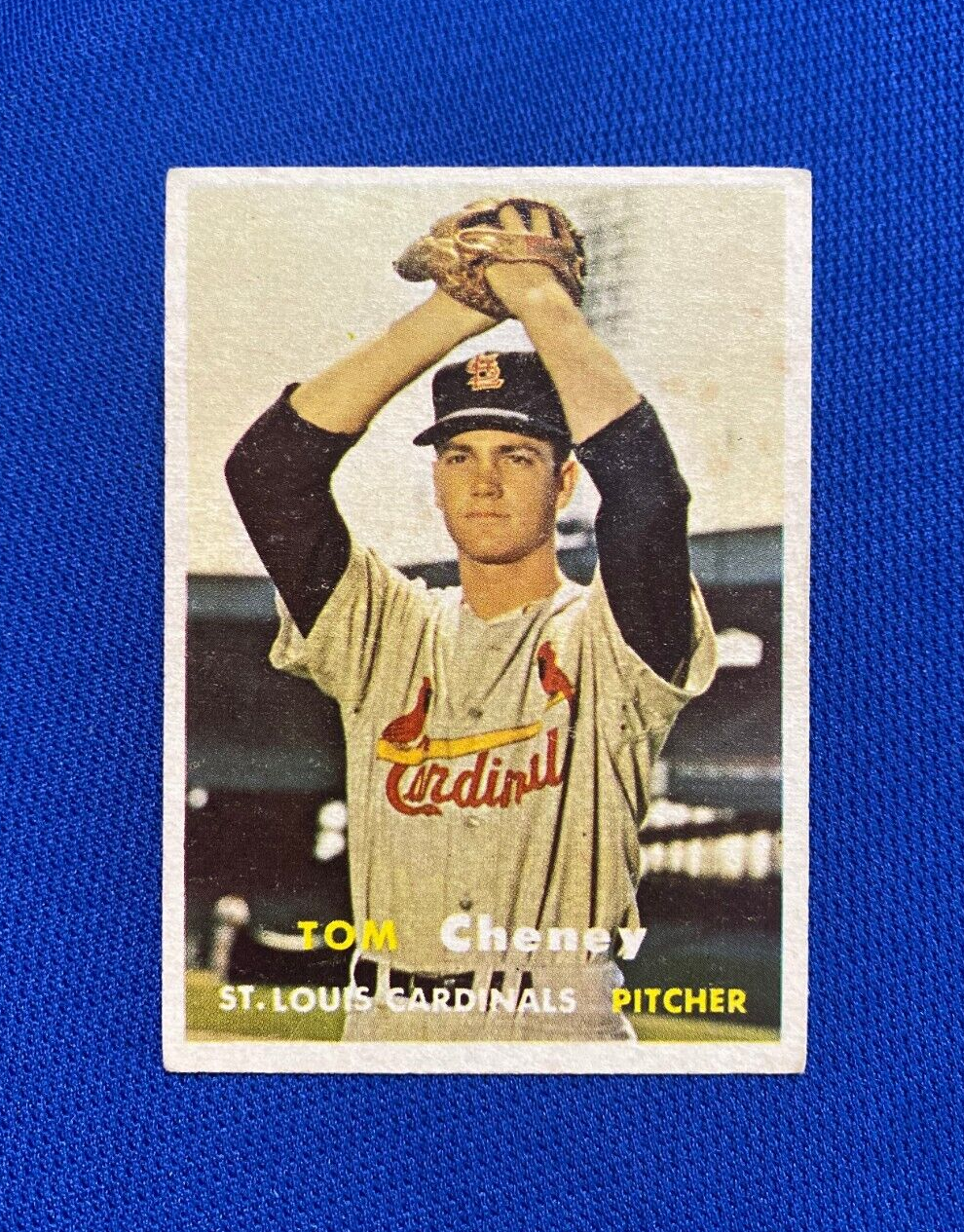 1957 TOPPS TOM CHENEY ST. LOUIS CARDINALS #359 CARD VINTAGE SET-BREAK