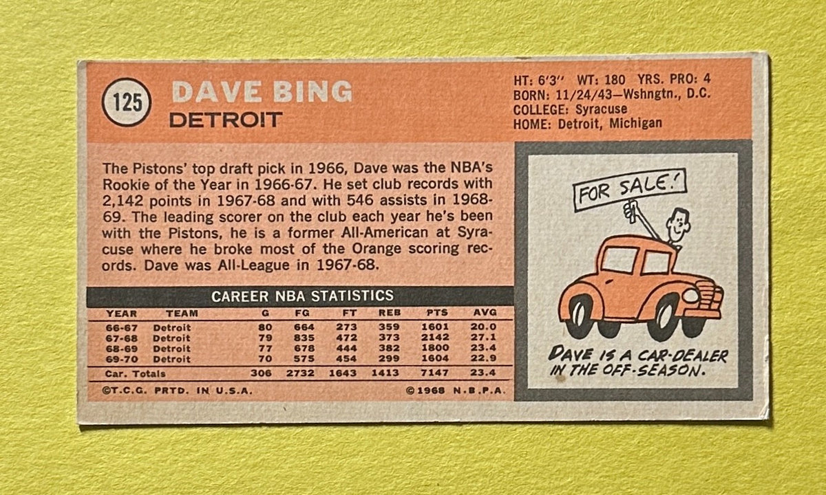 1970-71 TOPPS DAVE BING #125 DETROIT