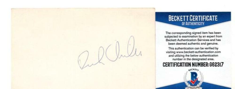 RICH CHILES METS/ASTROS SIGNED 3X5 INDEX CARD BECKETT #G62317