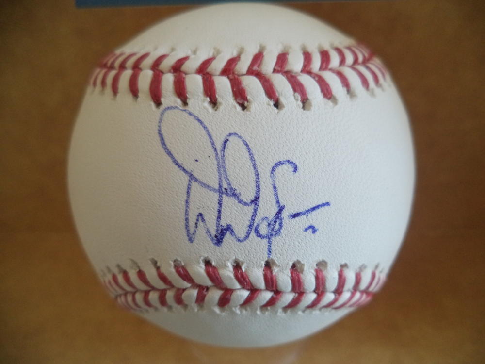 DENARD SPAN TAMPA BAY RAYS SIGNED AUTOGRAPHED M.L BASEBALL BECKETT D27182