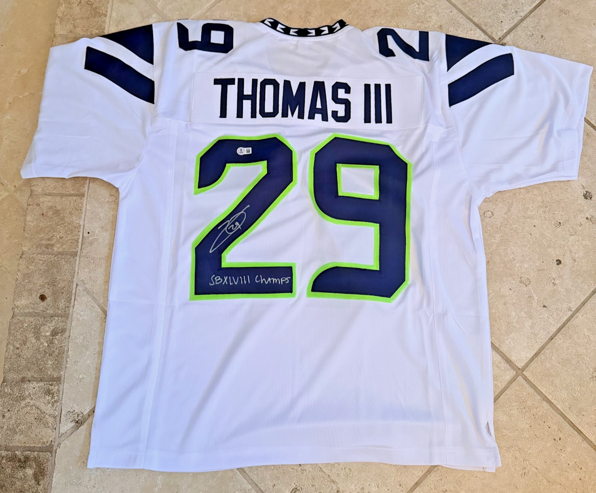 EARL THOMAS III SEATTLE SEAHAWKS SUPERBOWL XLVIII SIGNED JERSEY BECKETT AUTH