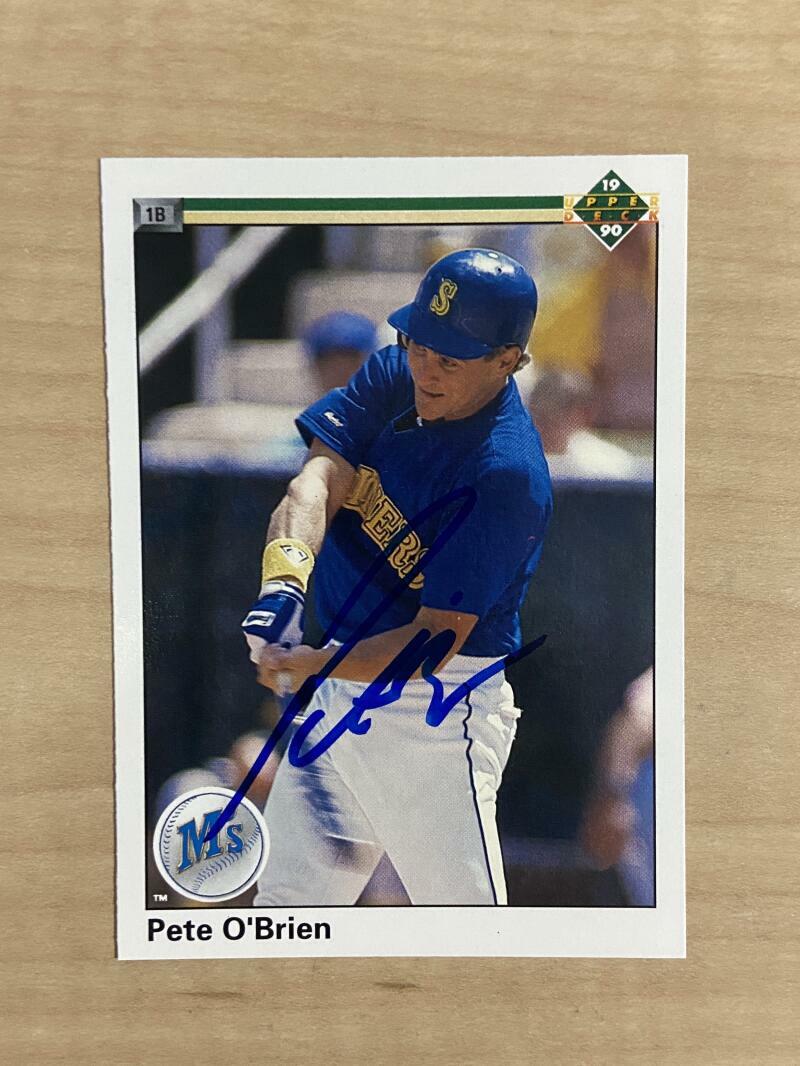 PETE OBRIEN SEATTLE MARINERS SIGNED 1990 UPPER DECK CARD #719 W/COA