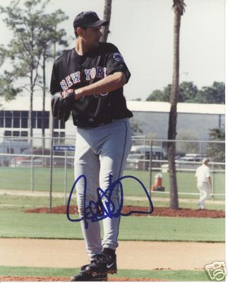JEFF D'AMICO NEW YORK METS SIGNED 8X10 PHOTO W/COA
