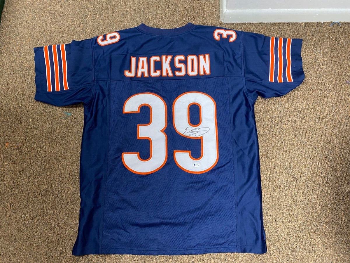 EDDIE JACKSON CHICAGO BEARS #39 SIGNED AUTOGRAPHED CUSTOM JERSEY BECKETT