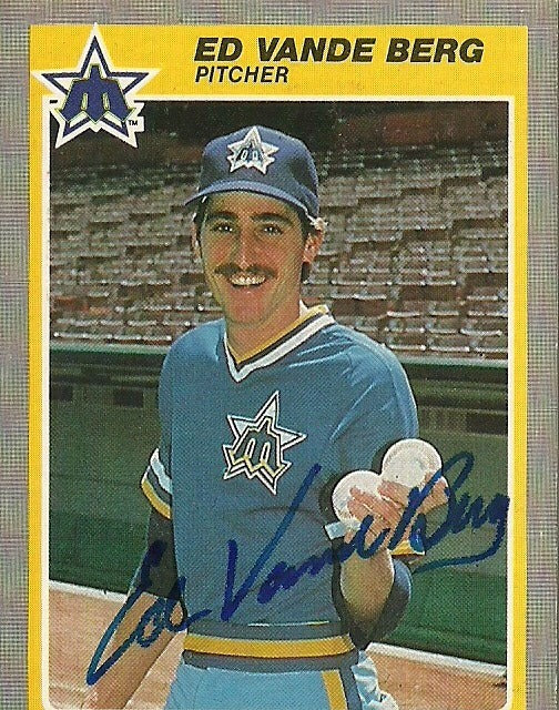 ED VANDE BERG MILWAUKEE BREWERS SIGNED AUTOGRAPHED 1985 FLEER CARD #504 W/COA