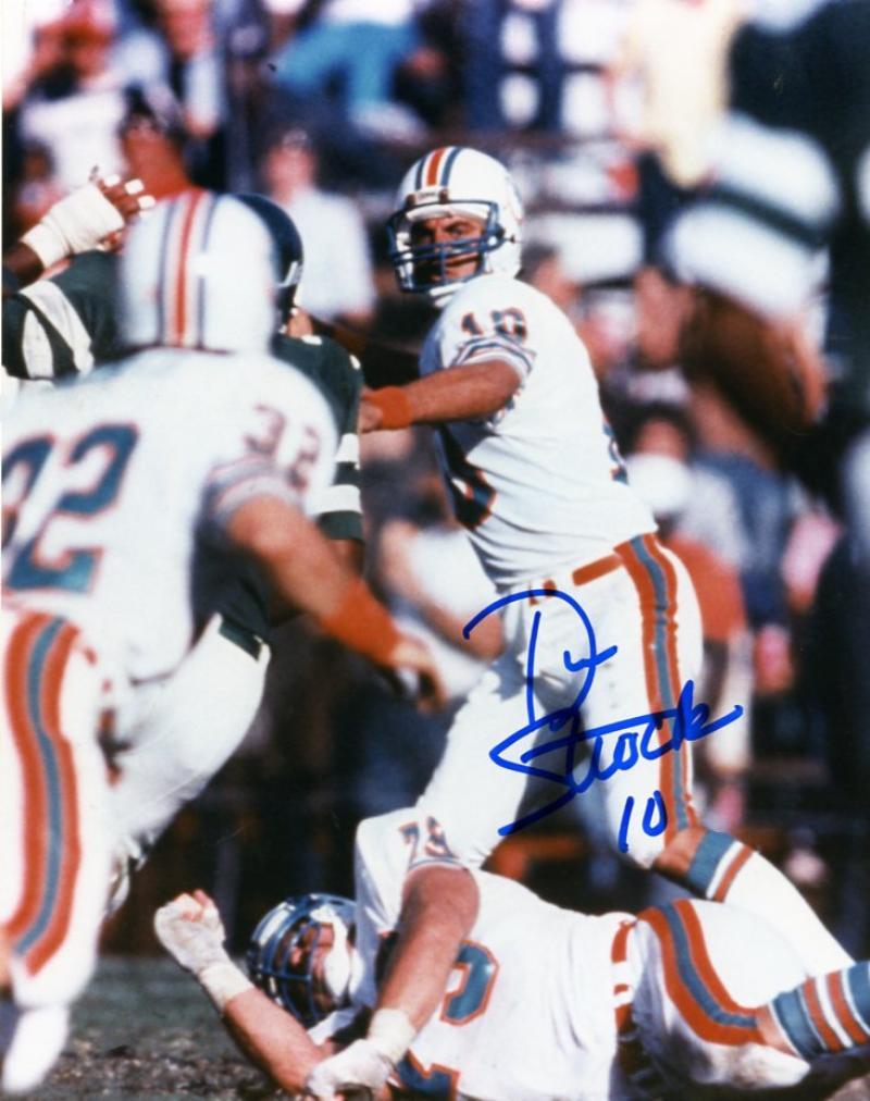 DON STROCK QB MIAMI DOLPHINS SIGNED AUTOGRAPHED 8X10 PHOTO W/COA 