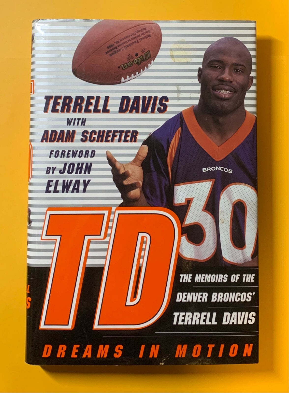 TERRELL DAVIS SIGNED BOOK TD DREAMS IN MOTION W/ COA 