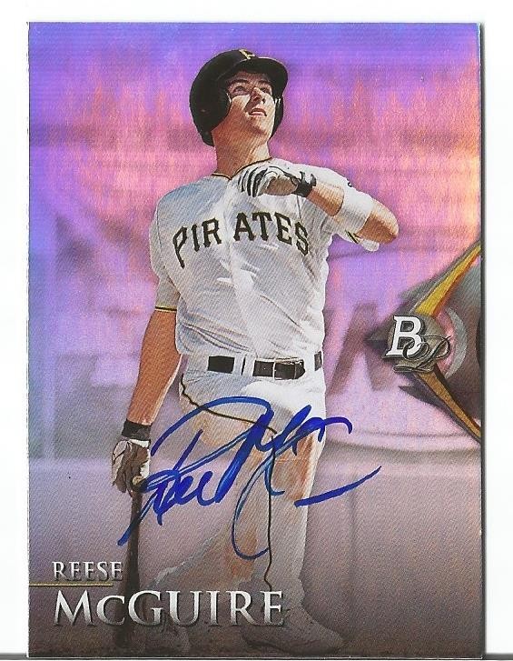 REESE MCGUIRE PIRATES SIGNED AUTOGRAPHED 2014 BOWMAN PLATINUM CARD #BPP75 W/COA 