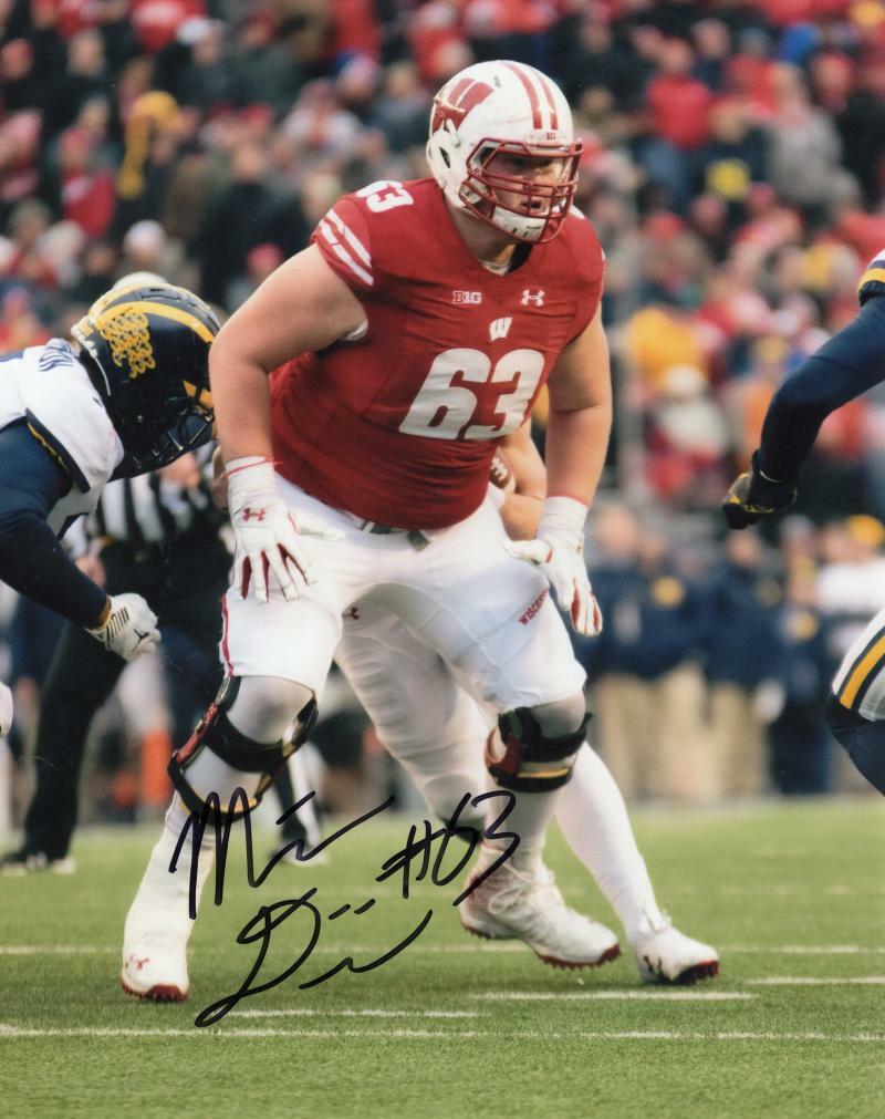 MICHAEL DEITER WISCONSIN/DOLPHINS SIGNED AUTOGRAPHED 8X10 W/ COA