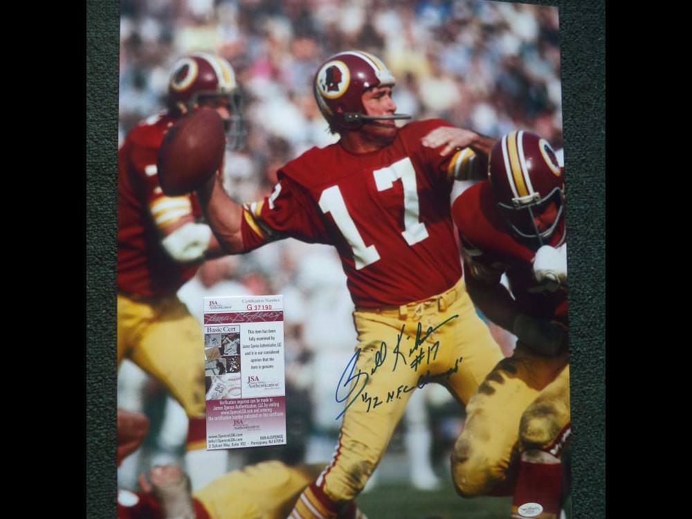 BILLY KILMER "72 NFC CHAMPS" SIGNED AUTOGRAPHED 16X20 PHOTO JSA G37190