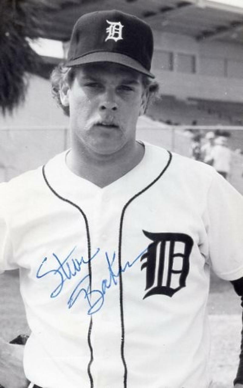 STEVE BAKER DETOIT TIGERS SIGNED 4X6 POSTCARD W/ COA