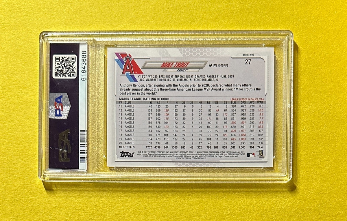 2021 TOPPS MIKE TROUT #27 PSA MINT 9 ANGELS
