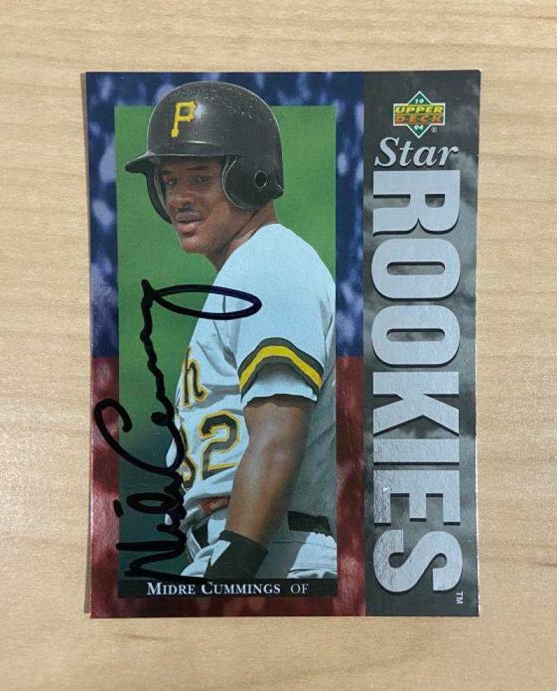 MIDRE CUMMINGS PITTSBURGH PIRATES SIGNED 1994 UPPER DECK CARD #7 W/COA 