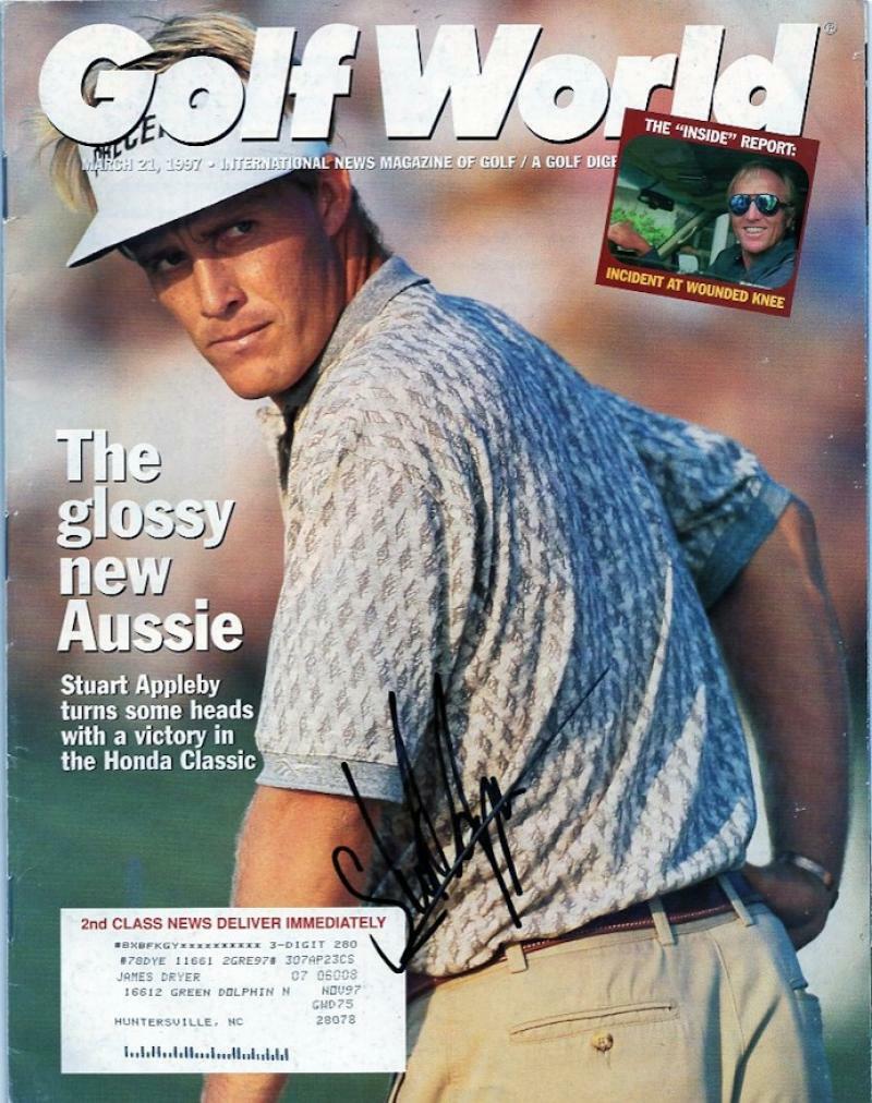 STUART APPLEBY SIGNED GOLF WORLD MAGAZINE 3/21/97